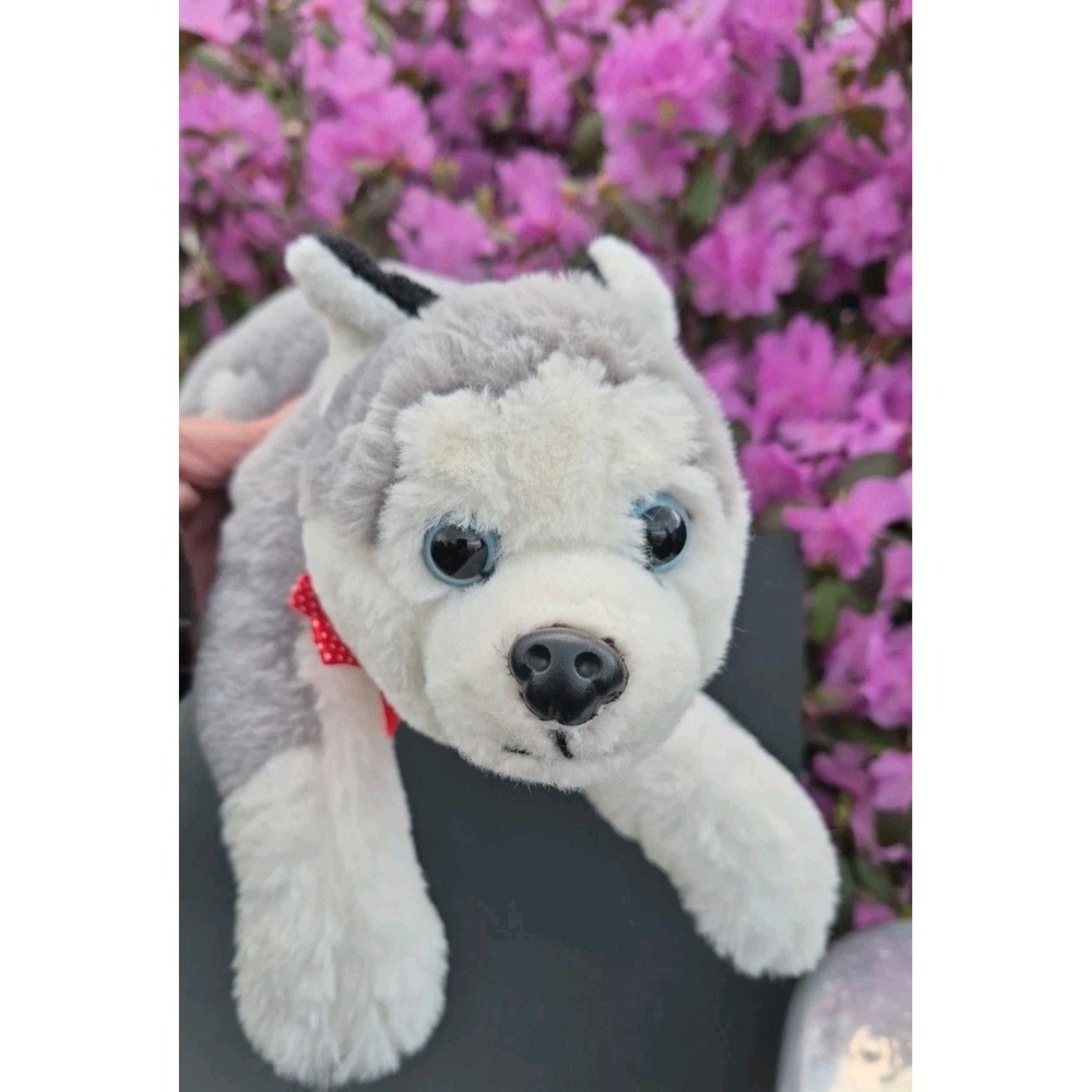 FAO Schwarz Plush Dog Puppy Doll Husky Cuddly Ultra-Soft Wolf Stuffed Animal 15"